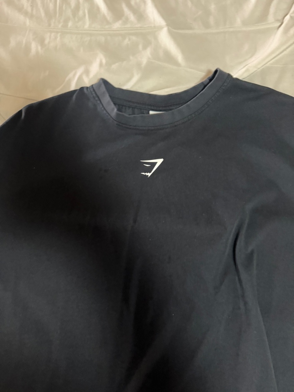 Gymshark Men's Black Crew Tee with White Logo